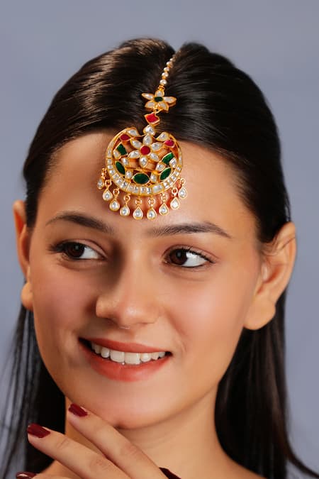 Riana Jewellery Floral Vine Stone Studded Maangtikka 