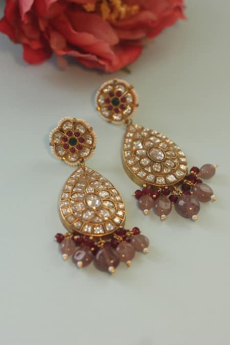 Riana Jewellery Jadtar Stone Dangler Earrings 