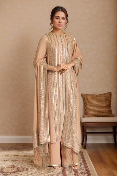 Nakul Sen Sequin Embroidered Kurta Palazzo Set 