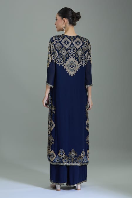 Nakul Sen Geometric Embroidered Kurta Set 