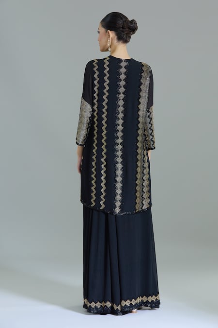 Nakul Sen Zig Zag Embroidered Kurta Sharara Set 