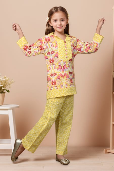 Samyukta Singhania Floral Bird Print Tunic & Pant Set 
