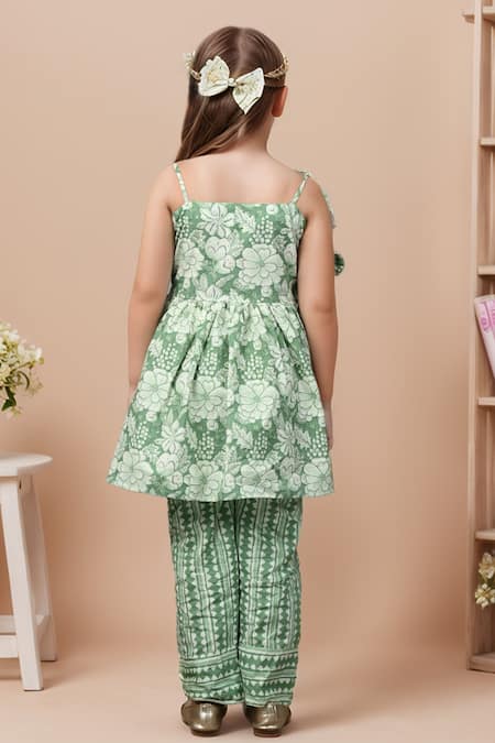 Petite Pomme Floral Print Peplum Kurta Set 