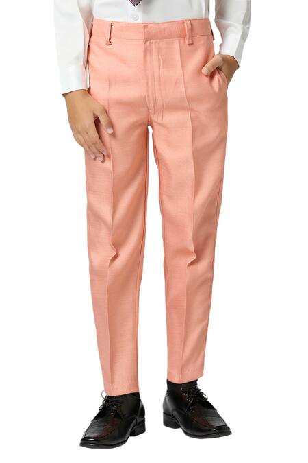 Buy Petite Pomme Peach Polyester Solid Blazer Trouser Set Online at Aza Fashions Buy_Petite Pomme_Peach Polyester Solid Blazer Trouser Set _Online_at_Aza_Fashions