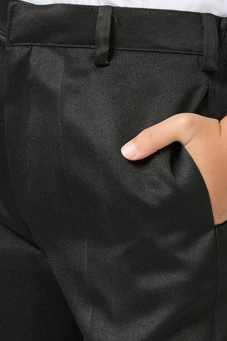 Shop_Petite Pomme_Black Polyester Sequins Embellished Blazer Set _Online_at_Aza_Fashions