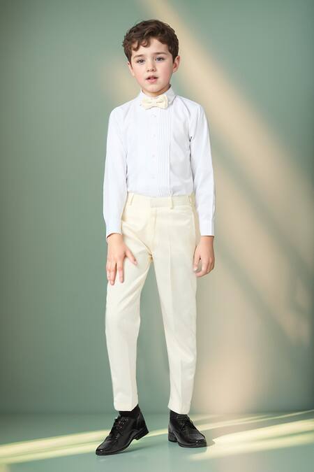 Petite Pomme_Cream Polyester Sequins Embellished Blazer Set _at_Aza_Fashions