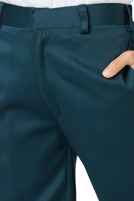 Shop Petite Pomme Blue Polyester, Cotton Sequins Embellished Blazer Trouser Set Online at Aza Fashions Shop_Petite Pomme_Blue Polyester, Cotton Sequins Embellished Blazer Trouser Set _Online_at_Aza_Fashions