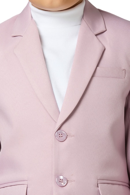 Buy_Petite Pomme_Maroon Polyester Solid Pink Full Sleeves Blazer _Online_at_Aza_Fashions