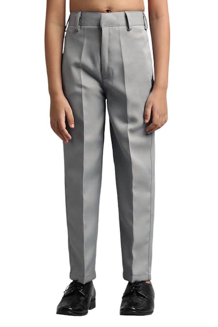 Buy Petite Pomme Gray Polyester Solid Button Down Jodhpuri And Trouser Set Online at Aza Fashions Buy_Petite Pomme_Gray Polyester Solid Button Down Jodhpuri And Trouser Set _Online_at_Aza_Fashions