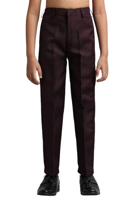 Buy_Petite Pomme_Wine Polyester Solid Jodhpuri Set _Online_at_Aza_Fashions