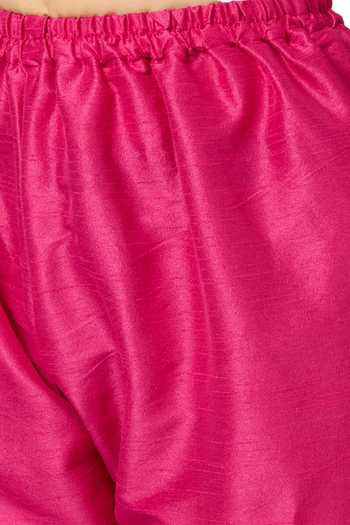 Shop_Petite Pomme_Purple Chanderi Zari Butta Detailed Kurta Set _Online_at_Aza_Fashions