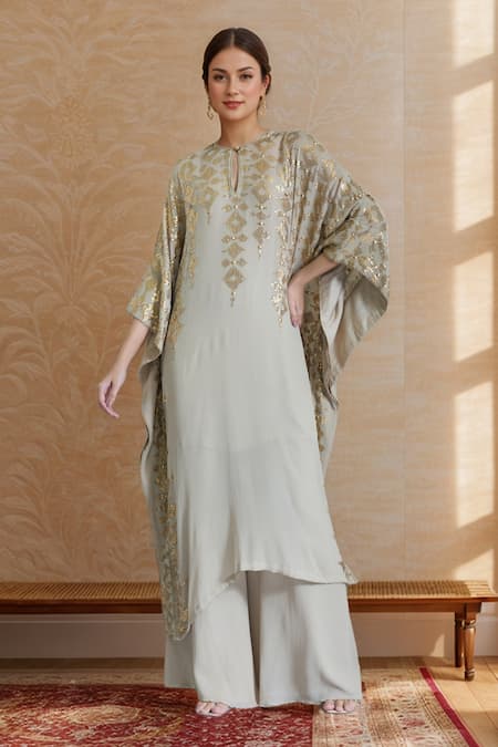 Nakul Sen Sequin Embroidered Kaftan Palazzo Set 