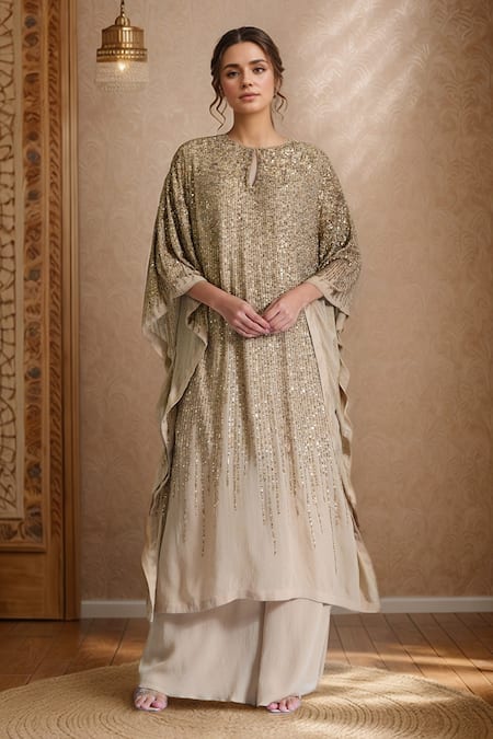 Nakul Sen Sequin Embroidered Kaftan Set 