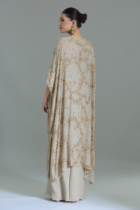 Nakul Sen Abstract Sequin Embroidered Kaftan Set 