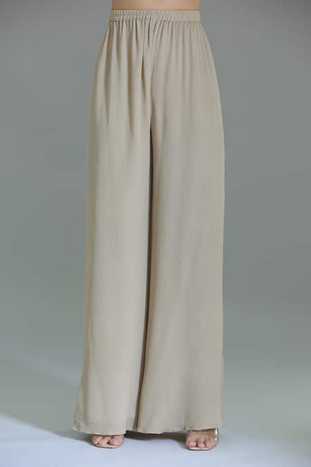 Nakul Sen_Gray Chiffon Sequins Round Neck Abstract Embroidered Kaftan Set _Online_at_Aza_Fashions