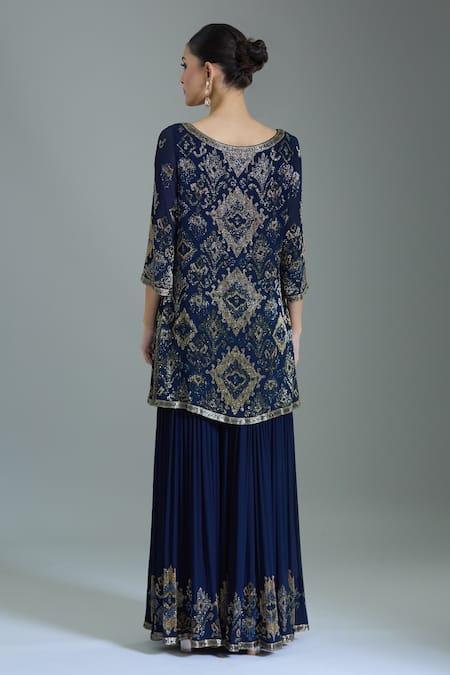 Nakul Sen Geometric Cutdana Embroidered Kurta Set 