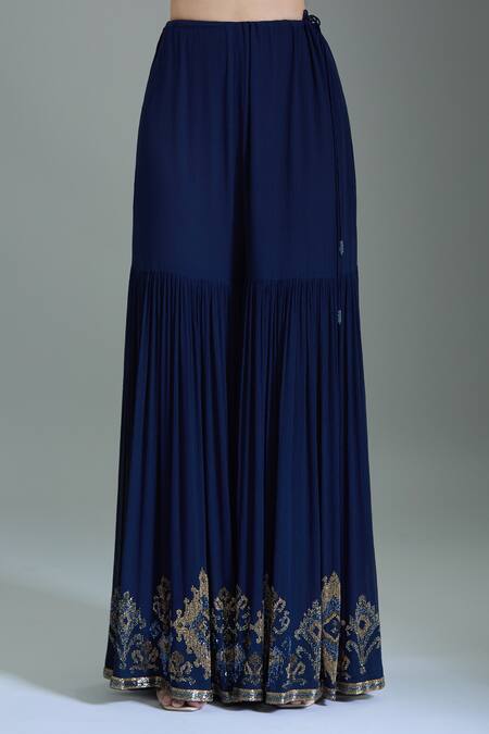 Buy Nakul Sen Navy Chiffon Cut Work, Tassels Scoop Geometric Cutdana Embroidered Kurta Set Online at Aza Fashions Buy_Nakul Sen_Navy Chiffon Cut Work, Tassels Scoop Geometric Cutdana Embroidered Kurta Set _Online_at_Aza_Fashions