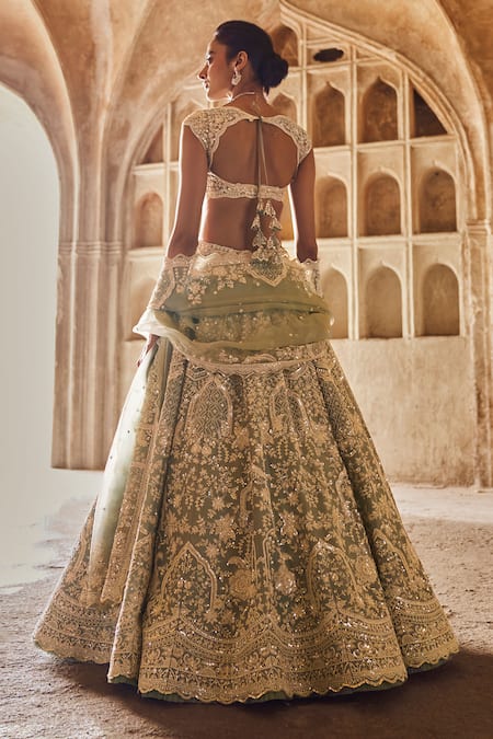Anushree Reddy Floral Embroidered Bridal Lehenga Set 