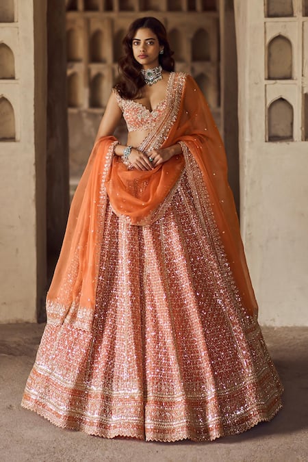 Anushree Reddy Leela Embroidered Kalidar Lehenga Set 