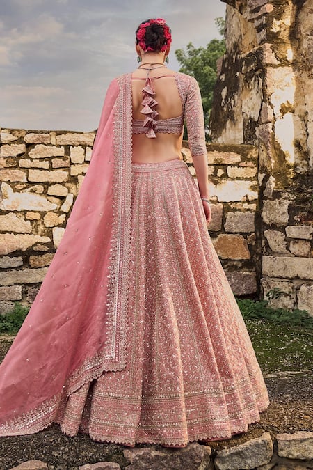 Anushree Reddy Floral Embroidered Kalidar Lehenga Set 