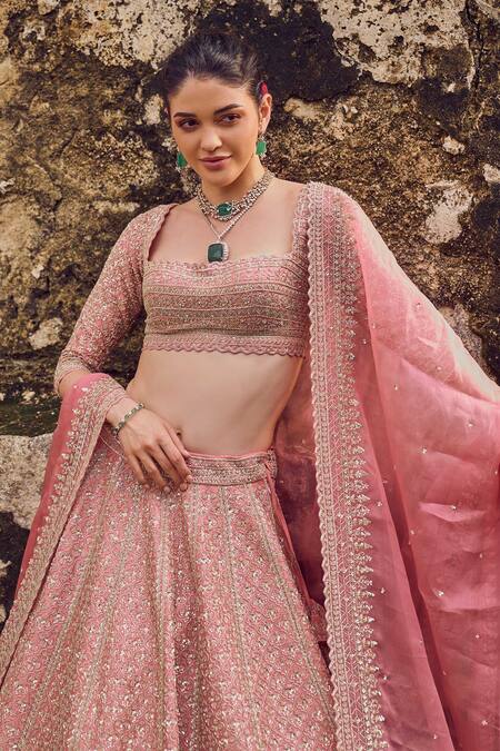 Buy Anushree Reddy Pink Silk, Organza Beads, Sequins Square Floral Embroidered Kalidar Lehenga Set Online at Aza Fashions Buy_Anushree Reddy_Pink Silk, Organza Beads, Sequins Square Floral Embroidered Kalidar Lehenga Set _Online_at_Aza_Fashions