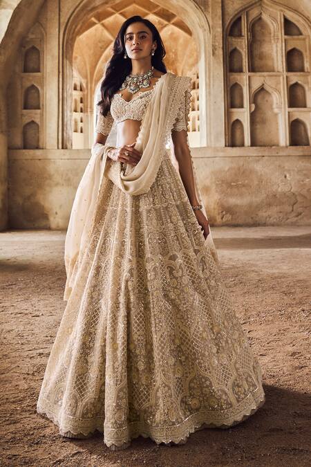Buy Anushree Reddy Ivory , Silk Pearls, Floral Embroidered Greyish Lehenga Set Online at Aza Fashions Buy_Anushree Reddy_Ivory , Silk Pearls, Floral Embroidered Greyish Lehenga Set _Online_at_Aza_Fashions