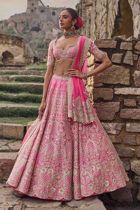 Buy Anushree Reddy Pink , Silk Sequins, Embroidery, Zari Candy Bridal Lehenga Set Online at Aza Fashions Buy_Anushree Reddy_Pink , Silk Sequins, Embroidery, Zari Candy Bridal Lehenga Set _Online_at_Aza_Fashions