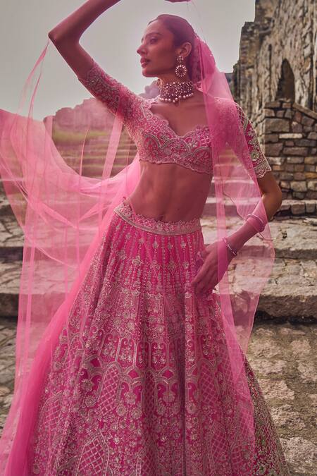 Anushree Reddy Pink , Silk Sequins, Embroidery, Zari Candy Bridal Lehenga Set at Aza Fashions Anushree Reddy_Pink , Silk Sequins, Embroidery, Zari Candy Bridal Lehenga Set _at_Aza_Fashions