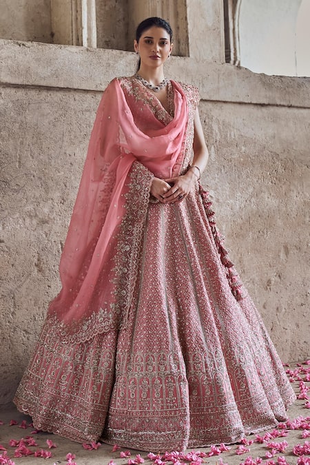 Anushree Reddy Gulab Embroidered Lehenga Set 