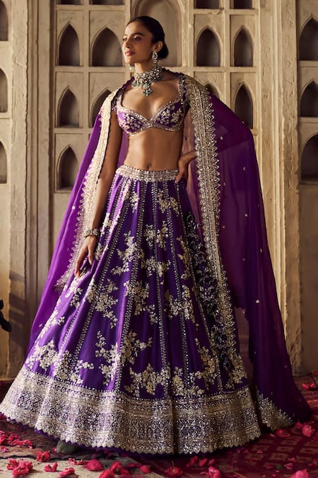 Buy Anushree Reddy Purple Silk, Organza Embroidery, Sequins, Zari Kalidar Bridal Lehenga Set Online at Aza Fashions Buy_Anushree Reddy_Purple Silk, Organza Embroidery, Sequins, Zari Kalidar Bridal Lehenga Set _Online_at_Aza_Fashions