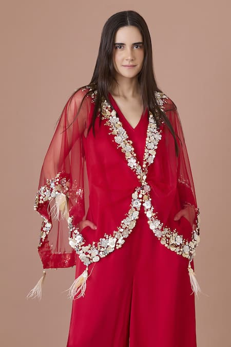 DILNAZ Net Sequin Embroidered Kaftan 