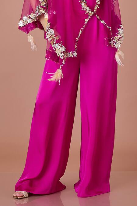 Buy Dilnaz Purple Blended Satin Embroidered Sequin V Neck Kaftan Jumpsuit Online at Aza Fashions Buy_Dilnaz_Purple Blended Satin Embroidered Sequin V Neck Kaftan Jumpsuit_Online_at_Aza_Fashions