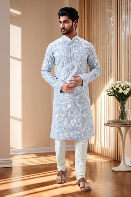 Arihant Rai Sinha Floral Foliage Embroidered Kurta With Churidar 