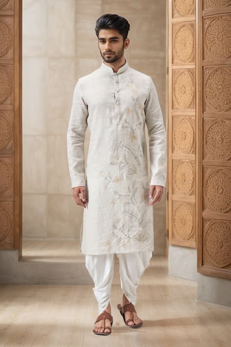 Arihant Rai Sinha Floral Embroidered Kurta Set with Patiala 