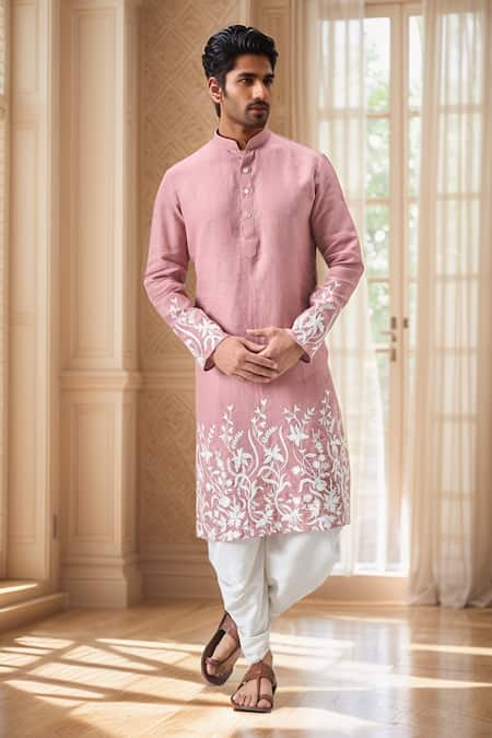 Arihant Rai Sinha Floral Vine Thread Embroidered Kurta With Patiala 