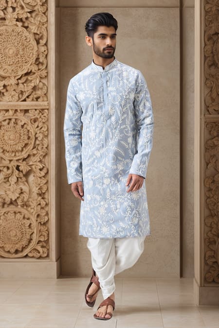 Arihant Rai Sinha Floral Aari Embroidered Kurta With Patiala 