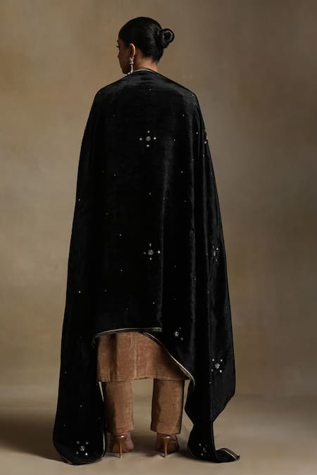 Weaver Story Floral Sequin Embroidered Black Dushala 