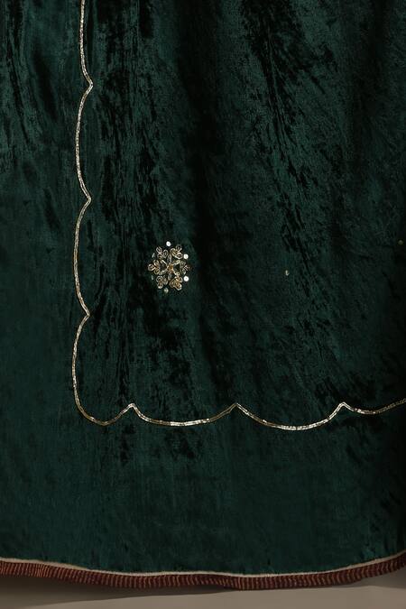 Buy_Weaver Story_Green Embroidery Floral Hand Dushala _Online_at_Aza_Fashions