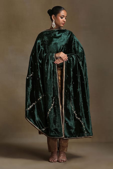 Weaver Story Floral Vine Hand Embroidered Dushala 