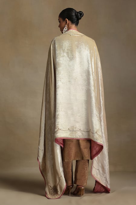 Weaver Story Geometric Floral Hand Embroidered Dushala 