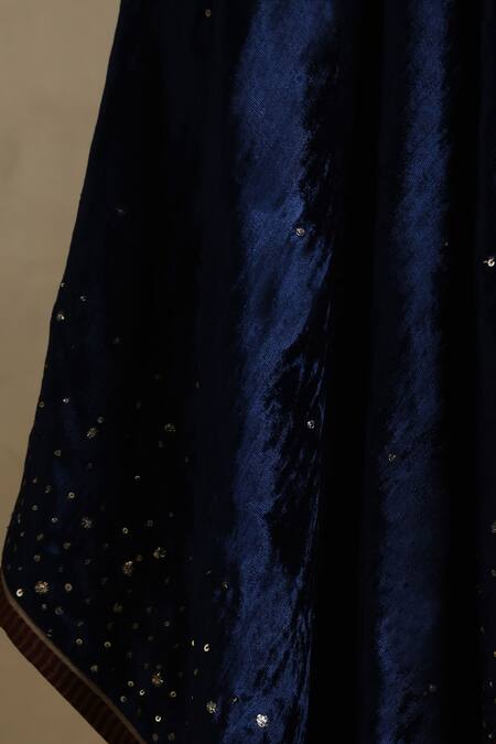 Shop_Weaver Story_Blue Sequins Hand Embroidered Dushala _Online_at_Aza_Fashions