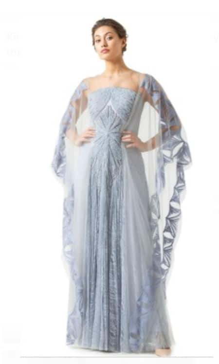 Geisha Designs Embroidered Draped Gown 