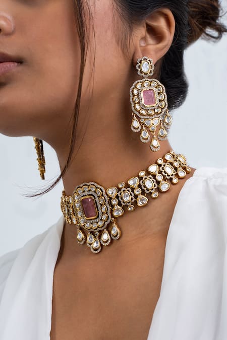 Zevar King Victorian Bloom Stone Choker Set 