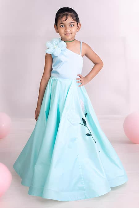 FAYON KIDS x AZA 3D Flower Embroidered Gown 