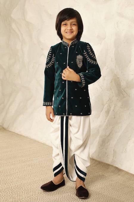 FAYON KIDS x AZA Moti Embellished Kurta With Dhoti Pant 