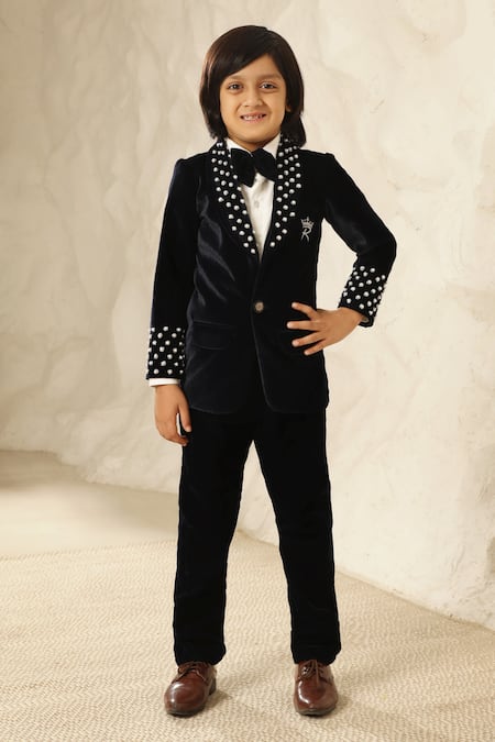 FAYON KIDS x AZA Pearl Embroidered Blazer Set 