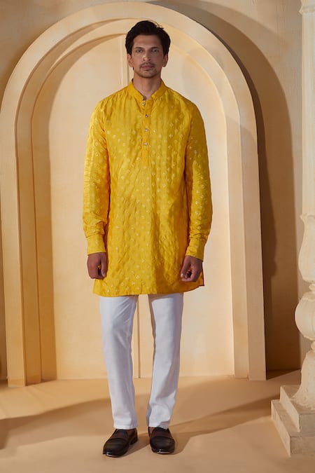 Spring Break X AZA Geometric Thread Embroidered Kurta Set 