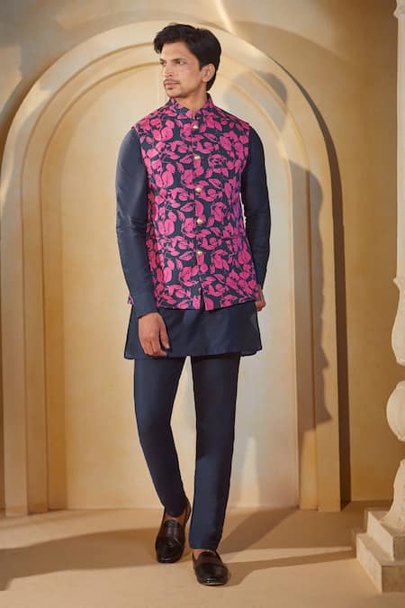 Spring Break X AZA Botanical Print Bundi Kurta Set 