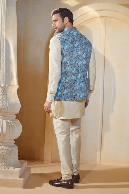 Spring Break X AZA Botanic Orchid Print Bundi Kurta Set 