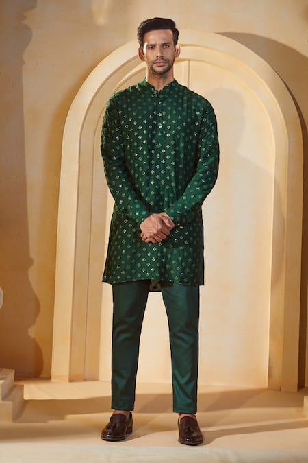 Spring Break X AZA Geometric Sequin Embroidered Kurta Set 